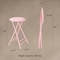 Hastings Home 24-inch Folding Round Stool Heavy Duty, Collapsible Padded with 300 Pound Limit for Home (Pink) 620056LPW - alternate 3